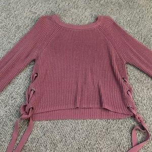 cropped pink sweater